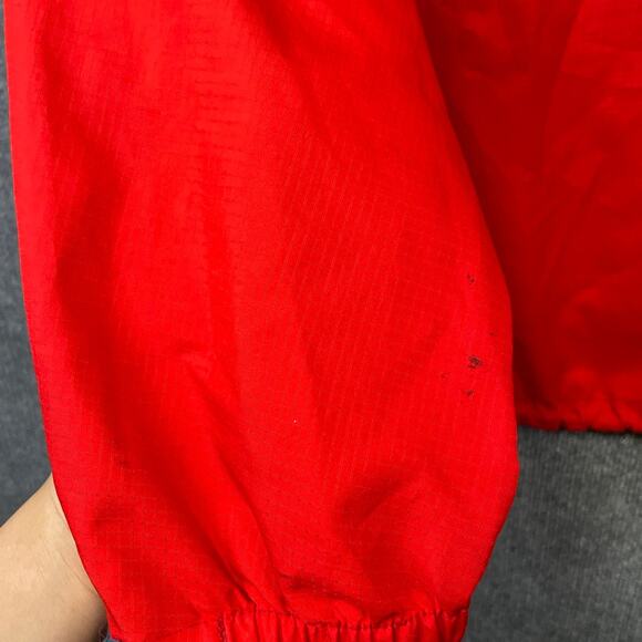 Vintage 90's Patagonia Red Windbreaker Anorak Half Button Snap Size Small - Picture 7 of 11